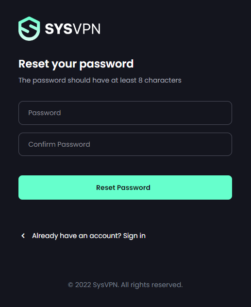 enter-password-sysvpn-forgot-password