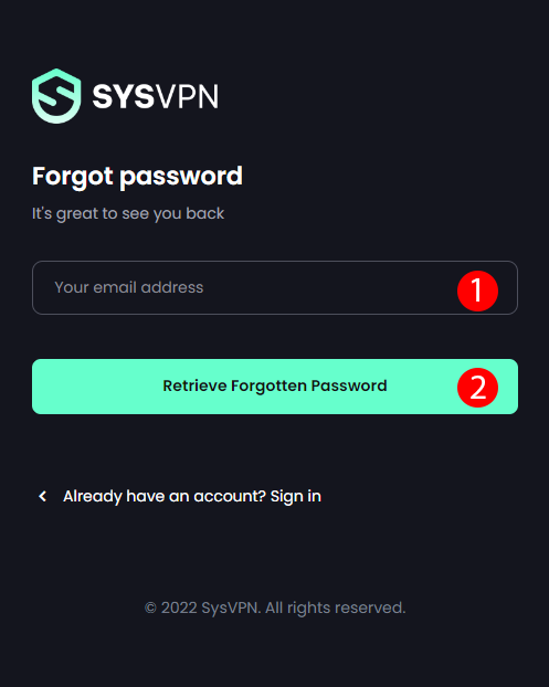 enter-email-sysvpn-forgot-password