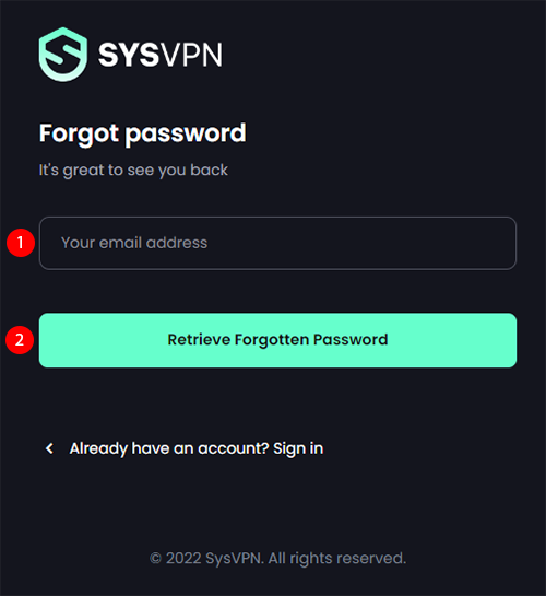 Retrieve Forgotten Password